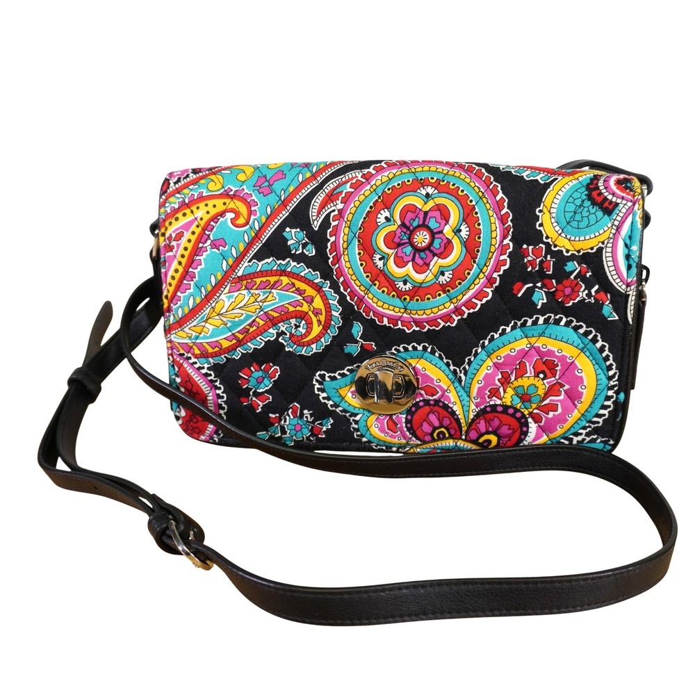 NEW Vera Bradley‎ Turnlock Crossbody Women Small Multicolor Parisian Paisley Bag